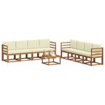 vidaXL Ensemble de canapés d'extérieur 9 Pièces Naturel et Crème