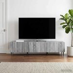 vidaXL Meuble TV Sonoma gris 147 x 34 5 x 32 cm Bois d'ingénierie