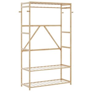 vidaXL Porte-vêtement avec étagères 110x40x175 cm bambou