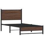 vidaXL Cadre de lit en métal sans matelas chêne marron 75x190 cm