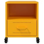 vidaXL Tables de chevet 2 Pièces jaune moutarde 36x39x43 5 cm acier