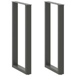 vidaXL Pieds de table de bar en U 2 pièces Anthracite 40 x (100-101) cm Acier