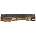 vidaXL Ensemble de canapés d'extérieur 8 pc Naturel et Anthracite