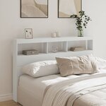 vidaXL Armoire tête de lit avec LED blanc 160x17x102 cm