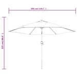 vidaXL Parasol de jardin avec lumières LED mât en acier rouge bordeaux