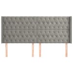vidaXL Tête de lit avec oreilles Gris clair 183x16x118/128 cm Velours
