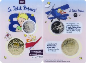 France Coincard Exclusif Le Petit Prince - 2 Euros UNC et mini-médaille colorisée 2026