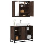 vidaXL Ensemble de meubles de salle de bain 2 Pièces Chêne marron