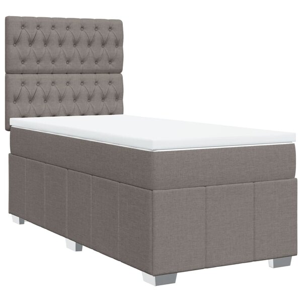 vidaXL Sommier à lattes de lit avec matelas Taupe 80x200 cm Tissu