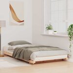 vidaXL Cadre de lit surélevé Marron 90 x 220 cm Bois massif en pin
