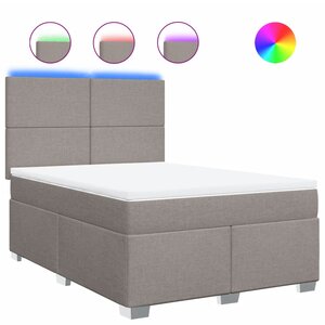 vidaXL Sommier à lattes de lit avec matelas Taupe 140x200 cm Tissu