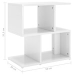 vidaXL Table de chevet blanc brillant 50x30x51 5 cm bois d'ingénierie