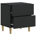 vidaXL Cabinet de chevet avec tiroir 2 Pièces Noir 43 x 34 5 x 48 cm