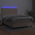 vidaXL Sommier à lattes de lit avec matelas LED Cappuccino 140x190 cm
