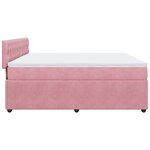 vidaXL Sommier à lattes de lit avec matelas Rose 180x200 cm Velours