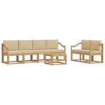 vidaXL Ensemble de canapés d'extérieur 7 pc Blanc et Beige