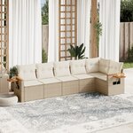 vidaXL Salon de jardin avec coussins 6 Pièces beige résine tressée