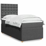 vidaXL Sommier à lattes de lit avec matelas Gris foncé 80x200 cm Tissu