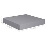 vidaXL Étagère flottante murale gris 23x23 5x3 8 cm MDF