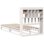 vidaXL Lit bibliothèque sans matelas blanc 90x200cm bois de pin massif