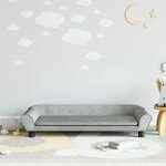 vidaXL Canapé pour enfants gris clair 100x50x26 cm velours