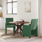 vidaXL Chaises de Salle à Manger avec Roues 2 Pièces Vert gris