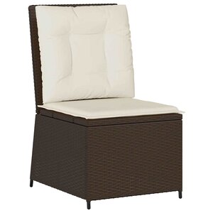 vidaXL Canapé de jardin avec coussin Noir et blanc crème polyrotin