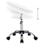 Chaise fauteuil siège de travail roulante similicuir blanc 02_0024075