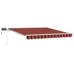 vidaXL Auvent Rétractable avec orange et marron 300 x 250 cm tissu
