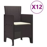 vidaXL Ensemble de salle à manger pour jardin 13 Pièces Marron