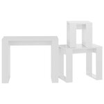 vidaXL Tables gigognes 3 Pièces Blanc brillant Bois d'ingénierie