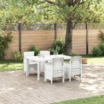 vidaXL Ensemble de salle à manger pour jardin 5 Pièces Blanc Rattan Polt