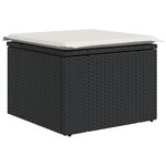 vidaXL Ensemble de Canapé de Jardin 7 Pièces avec Coussins Noir en Poly Rattan