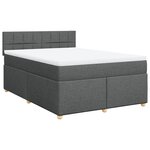 vidaXL Sommier à lattes de lit avec matelas Gris foncé 140x190cm Tissu