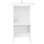 vidaXL Table d'appoint Blanc Ø 39 5 x 55 cm Bois d'ingénierie