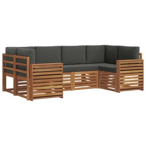 vidaXL Ensemble de canapés d'extérieur 6 pc Naturel et Anthracite