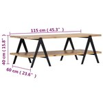 vidaXL Table basse 115x60x40 cm Bois de manguier massif