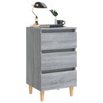 vidaXL Table de chevet avec pieds en bois Sonoma gris 40x35x69 cm