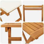 vidaXL Ensemble bistrot 5 Pièces Marron Bois d'acacia massif
