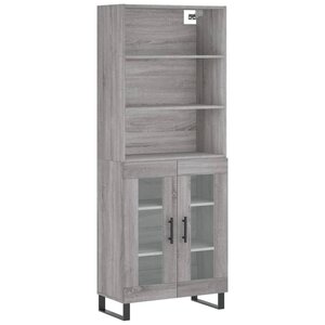 vidaXL Buffet haut Sonoma gris 69 5x34x180 cm Bois d'ingénierie