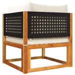 vidaXL Ensemble de canapés de jardin 11 pièces avec coussins en bois d'acacia et rotin