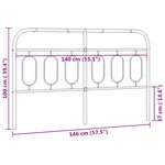 vidaXL Tête de lit métal noir 140 cm