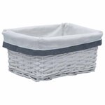 vidaXL Ensemble de paniers gigognes 3 Pièces Blanc Saule