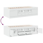 vidaXL Lit de jour avec tiroirs sans matelas blanc 100x200 cm