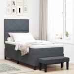 vidaXL Lit à ressorts avec matelas Gris foncé 90 x 200 cm Velours