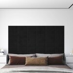 vidaXL Panneaux muraux 12 Pièces Noir 30x15 cm Velours 0 54 m²