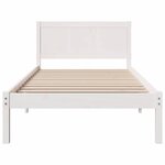 vidaXL Cadre de Lit Blanc en Pin Blanc Bois de pin massif Simple