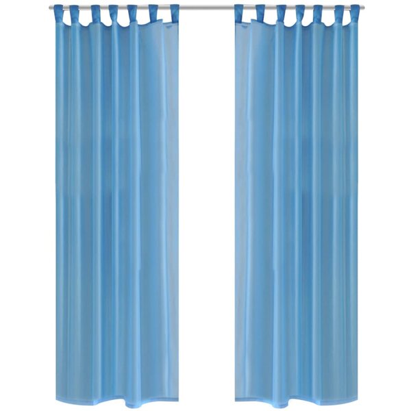 vidaXL Rideau fin Turquoise 140x175 cm 2 Pièces