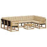 vidaXL Ensemble de canapés d'extérieur 10 pc Blanc et Beige