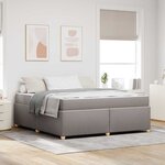 vidaXL Cadre de lit avec matelas Taupe 180 x 200 cm tissu
